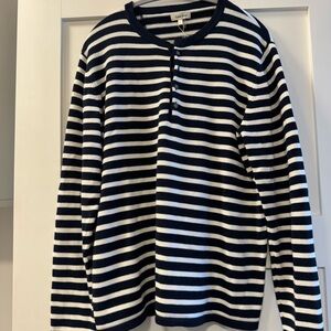 NWT Tyler Boe Navy and White Striped sweater